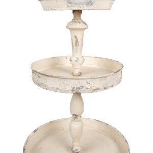 Clayre & Eef Estante de Hierro Beige Vintage 42×75 cm Estilo Antic Triple Estante