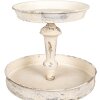 Clayre & Eef Estante de Hierro Beige Vintage 42×75 cm Estilo Antic Triple Estante