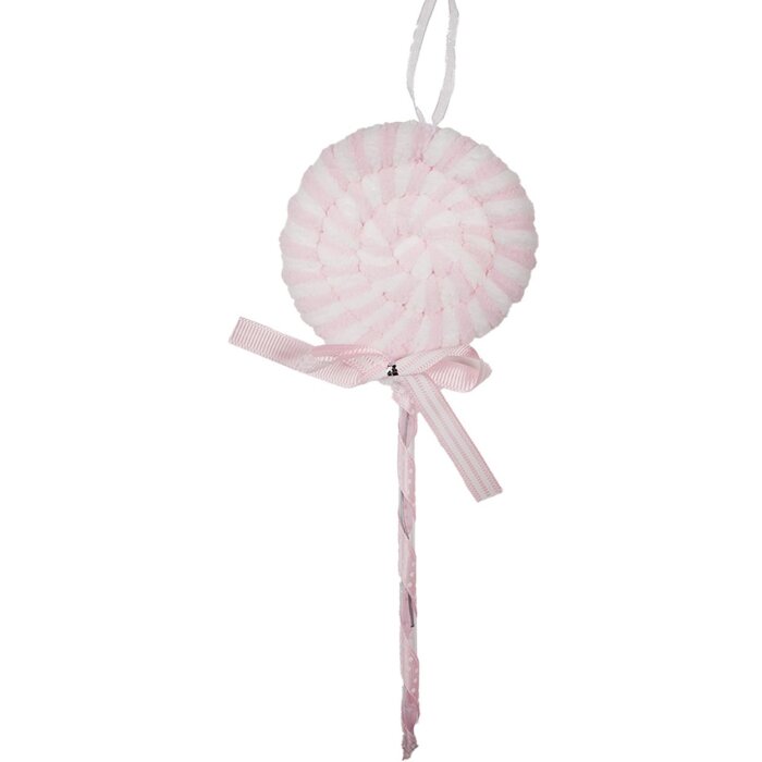 Clayre & Eef Soporte de decoración con diseño de palito de helado Rosa y Blanco 9x2x25 cm Estilo campestre Plástico