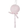 Clayre & Eef Soporte de decoración con diseño de palito de helado Rosa y Blanco 9x2x25 cm Estilo campestre Plástico