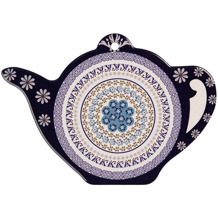 Clayre & Eef 6CE2055 Posavasos cerámico azul violeta 24x17 cm
