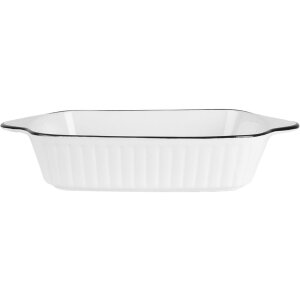 Clayre & Eef 6CE2165 Bol Blanco Negro 26x15x5 cm 550 ml Cerámica Rectangular