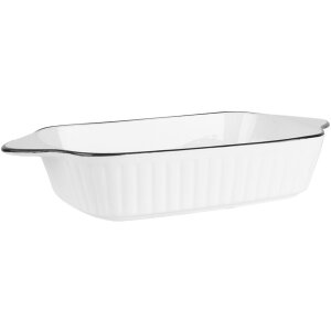Clayre & Eef 6CE2165 Bol Blanco Negro 26x15x5 cm 550 ml Cerámica Rectangular