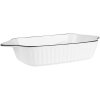 Clayre & Eef 6CE2165 Bol Blanco Negro 26x15x5 cm 550 ml Cerámica Rectangular