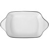 Clayre & Eef 6CE2165 Bol Blanco Negro 26x15x5 cm 550 ml Cerámica Rectangular