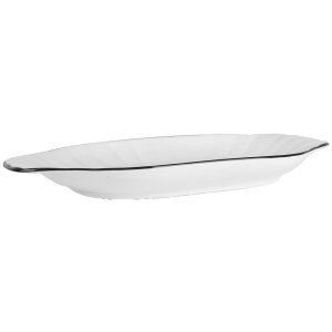 Clayre & Eef 6CE2166 Bol Cerámica Blanco Negro 29x16x3 cm Estilo Moderno