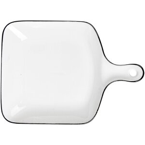 Clayre & Eef 6CE2168 Bol Cerámica 23x17x3 cm Blanco Negro Moderno