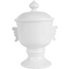 Clayre & Eef 6CE2170 Bote con Tapa Cerámica Blanca Ø 12x17 cm 125 ml