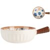 Clayre & Eef 6CE2171 Bol Cerámica Retro Vintage Blanco Marrón 22x16x6 cm 500 ml