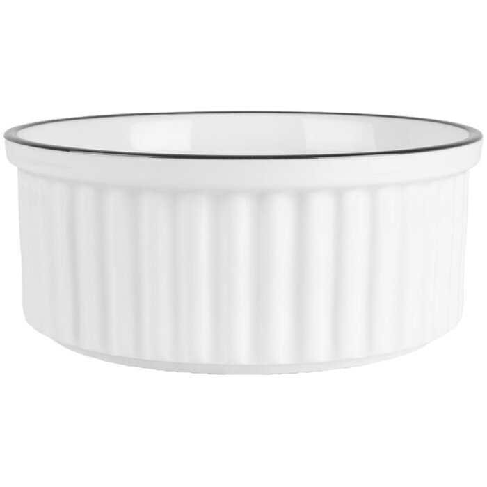 Clayre & Eef 6CEBO0211 Bol Cerámica Blanco Negro Ø 16x7 cm 650 ml Redondo Moderno