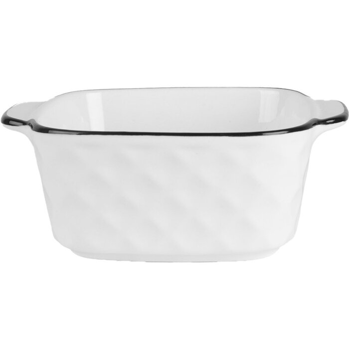 Clayre & Eef 6CEBO0212 Bol Blanco Negro 15x12x5 cm 400 ml Cerámica Moderna