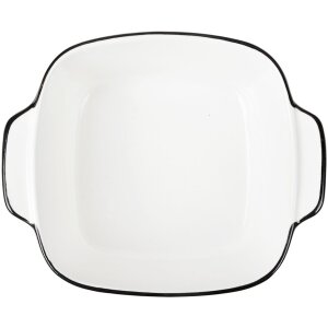 Clayre & Eef 6CEBO0213 Bol Cerámica Blanco Negro 15x12x5 cm 400 ml Moderno