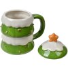 Clayre & Eef Taza cerámica árbol Navidad verde 350ml con tapa estrella