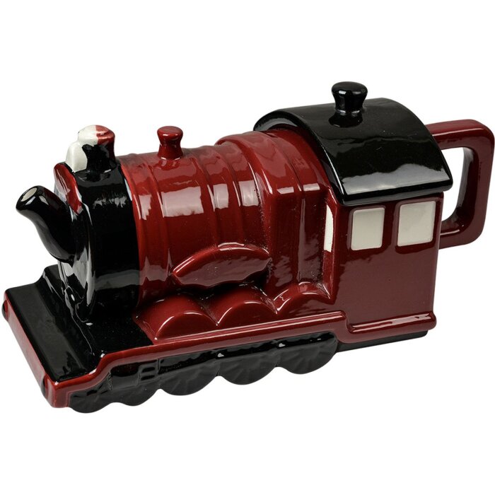 Clayre & Eef 6CETE0180 Tetera Locomotora Roja Negra 725ml