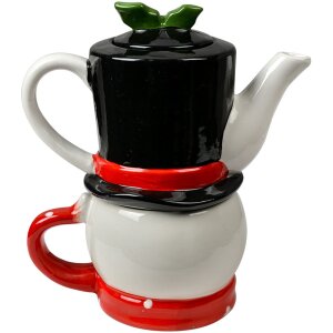 Clayre & Eef Tetera Muñeco de Nieve con Taza...