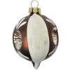 Clayre & Eef Árbol de Navidad marrón blanco Ø 5 cm altura 7 cm vidrio estilo campestre