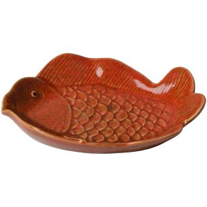 Clayre & Eef 6CE2162 Cuenco Pez Cerámica Naranja 16x11x3 cm