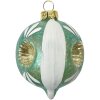 Clayre & Eef 6GL4707 Adornos para el árbol de Navidad azul blanco Ø 5x7 cm vidrio estilo campestre