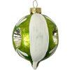 Clayre & Eef 6GL4709 Adornos para el árbol de Navidad de vidrio verde blanco Ø 5x7 cm estilo campestre
