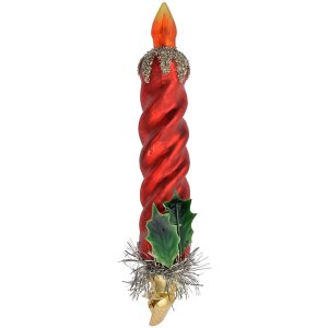 Clayre & Eef 6GL4711 Colgante de Navidad vidrio rojo...