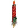 Clayre & Eef 6GL4711 Colgante de Navidad vidrio rojo plata 4x3x17 cm estilo country