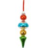Clayre & Eef 6GL4713 Colgante de Navidad de cristal Ø 5x16 cm multicolor estilo campestre