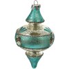Clayre & Eef 6GL4716 Colgante Navidad Azul Plata Ø 8x13 cm Cristal Estilo Campestre