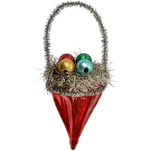 Clayre & Eef 6GL4717 Colgante Navidad vidrio rojo...