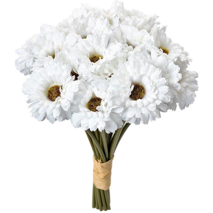 Clayre & Eef 6PL0394W Ramo de flores artificiales Blanco 18 piezas 15x15x30 cm
