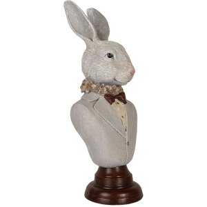 Clayre & Eef 6PR5361 Decoración Busto Conejo Gris Marrón 15x13x39 cm