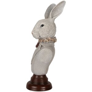 Clayre & Eef 6PR5361 Decoración Busto Conejo Gris Marrón 15x13x39 cm
