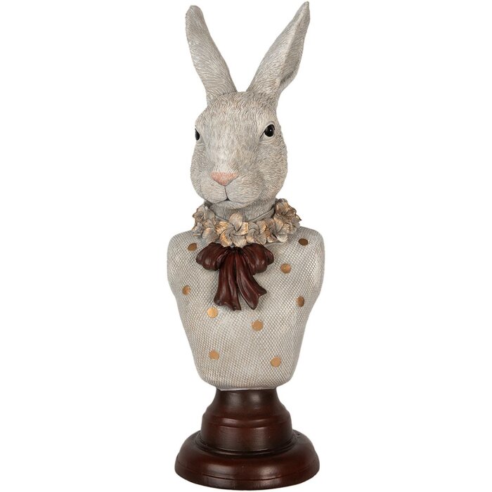 Clayre & Eef 6PR5362 Decoración Busto Conejo Gris 13x12x39 cm