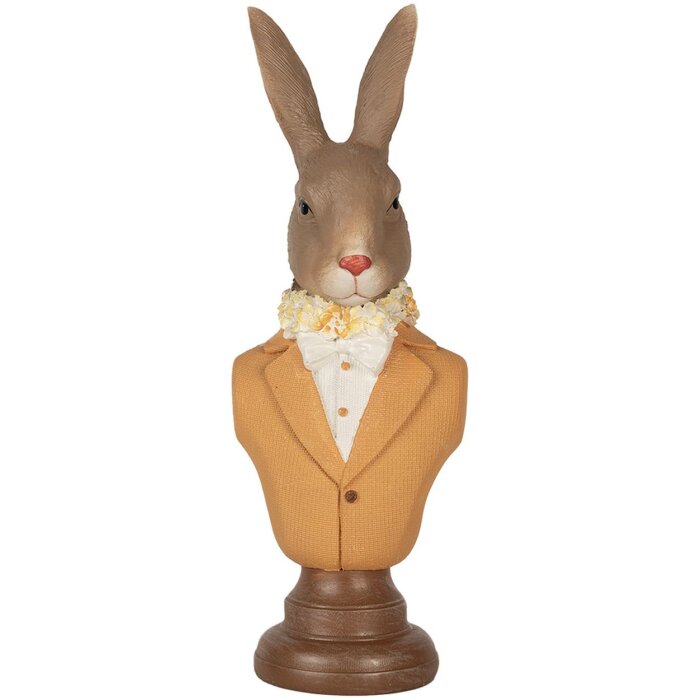 Clayre & Eef 6PR5363 Decoración Busto Conejo Marrón Naranja 7x5x19 cm