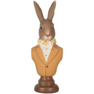 Clayre & Eef 6PR5363 Decoración Busto Conejo Marrón Naranja 7x5x19 cm
