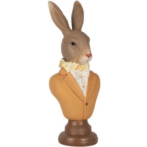 Clayre & Eef 6PR5363 Decoración Busto Conejo Marrón Naranja 7x5x19 cm