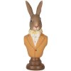 Clayre & Eef 6PR5363 Decoración Busto Conejo Marrón Naranja 7x5x19 cm