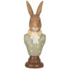 Clayre & Eef 6PR5364 Decoración Busto Conejo Marrón Verde 6x5x18 cm Poliresina