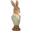 Clayre & Eef 6PR5364 Decoración Busto Conejo Marrón Verde 6x5x18 cm Poliresina