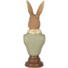 Clayre & Eef 6PR5364 Decoración Busto Conejo Marrón Verde 6x5x18 cm Poliresina