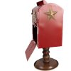 Clayre & Eef 6Y5633 Buzón Rojo Marrón 27x22x51 cm Estilo Campestre Navidad