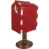 Clayre & Eef 6Y5633 Buzón Rojo Marrón 27x22x51 cm Estilo Campestre Navidad