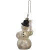Clayre & Eef 6GL4718 Colgante Navidad vidrio blanco negro Ø 5x10 cm estilo country