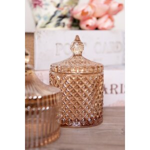 Clayre & Eef Bote con Tapa Amarillo Ø9x14 cm