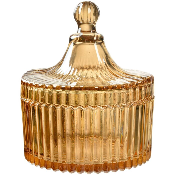 Clayre & Eef 6GL4724 Tarro de Almacenamiento Amarillo Diámetro 10x12 cm con Tapa