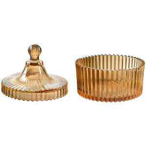 Clayre & Eef 6GL4724 Tarro de Almacenamiento Amarillo Diámetro 10x12 cm con Tapa