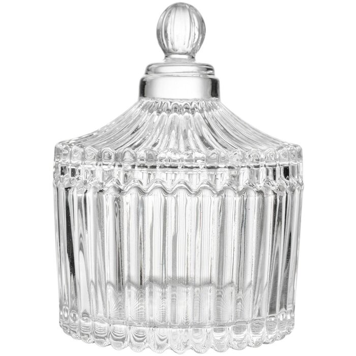 Clayre & Eef 6GL4725 Tarro con tapa de cristal transparente 7x9 cm