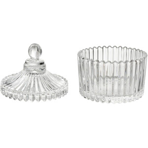 Clayre & Eef 6GL4725 Tarro con tapa de cristal transparente 7x9 cm