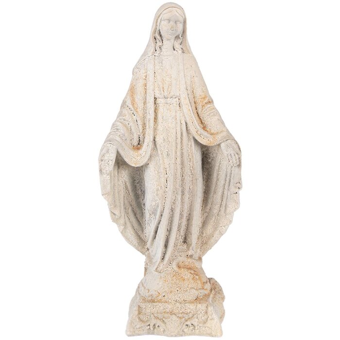 Clayre & Eef Imagen de la Virgen Estatua beige marrón 17x12x41 cm Magnesio
