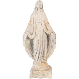 Clayre & Eef Imagen de la Virgen Estatua beige marrón 17x12x41 cm Magnesio
