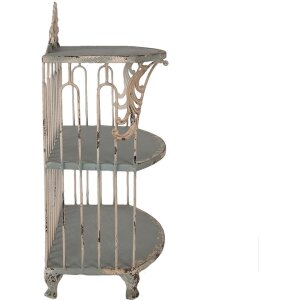 Clayre & Eef 6Y5719 Estantería de pared de hierro verde-beige 38x23x55 cm estilo vintage